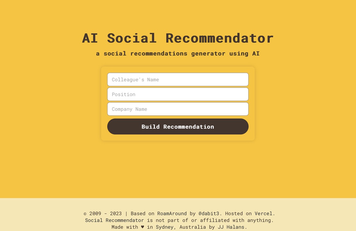 AI Social Recommendator